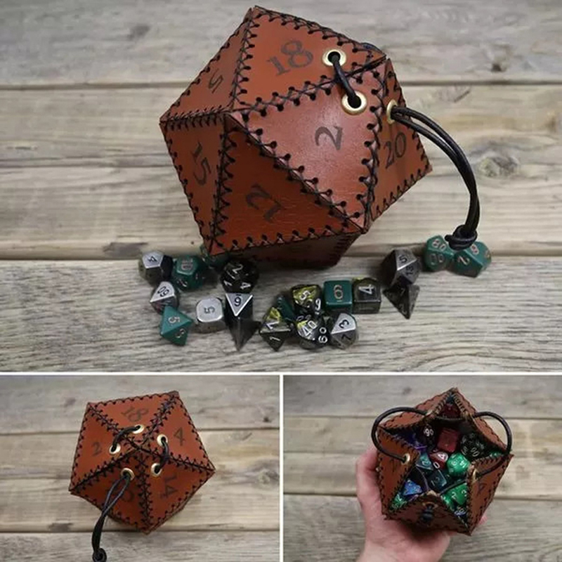 가죽 D20 주사위 가방 다각형 보관 상자 강화된 조임 - Gaming Accessories Ideas 리뷰 및 가격