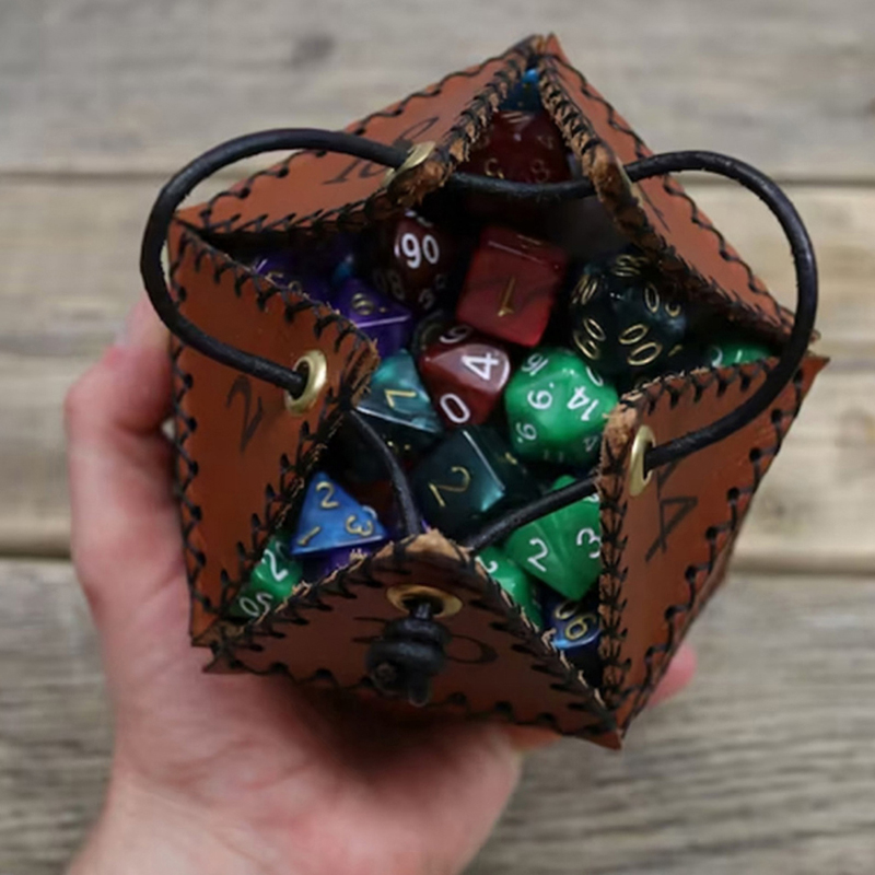 가죽 D20 주사위 가방 다각형 보관 상자 강화된 조임 - Gaming Accessories Ideas 리뷰 및 가격