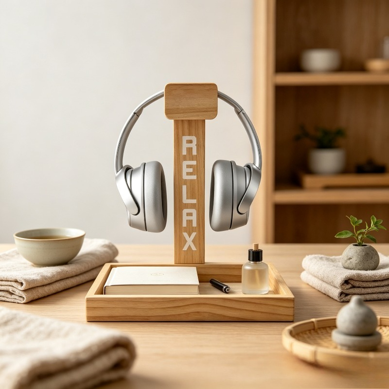 나무 재질 게이밍 헤드셋 스탠드, 헤드폰 및 컨트롤러용 - Gaming Accessories Organizer 리뷰 및 가격