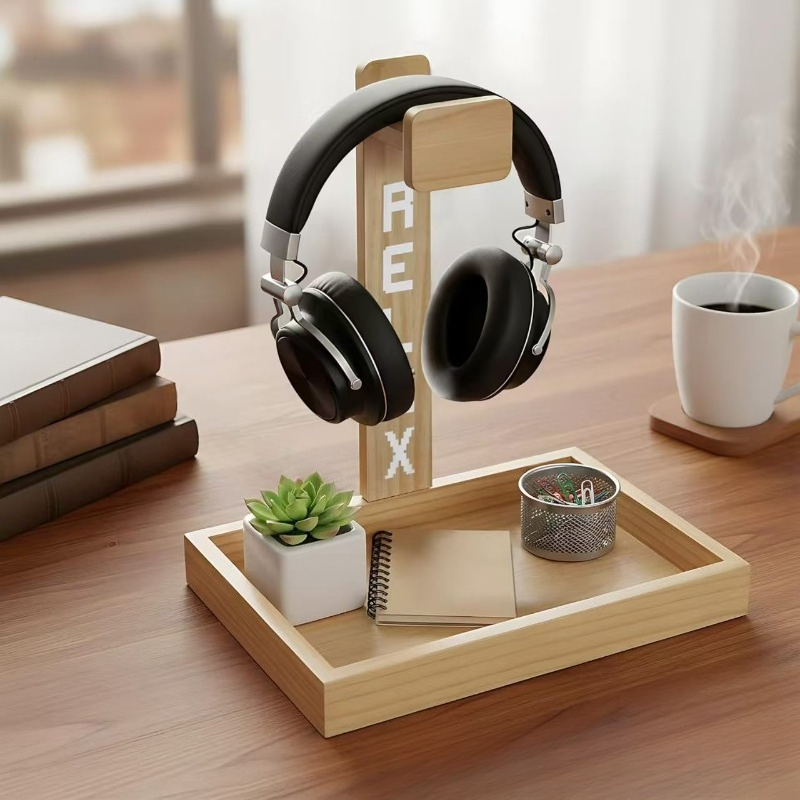 나무 재질 게이밍 헤드셋 스탠드, 헤드폰 및 컨트롤러용 - Gaming Accessories Organizer 리뷰 및 가격