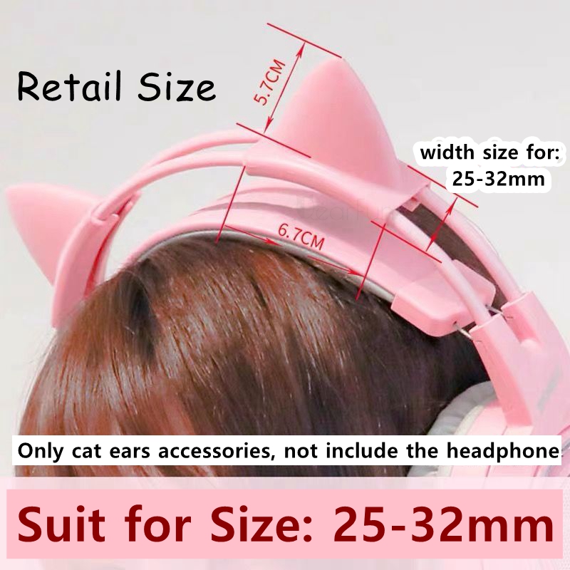 핑크 실리콘 고양이 귀 펜던트 헤드폰 무선 유선 헤드셋 - Gaming Accessories Girls 리뷰 및 가격